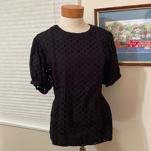 Black eyelet cotton top